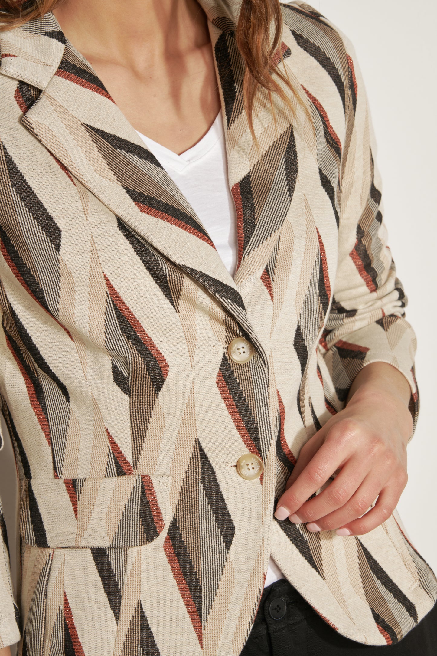 KATY GEO TOBACCO JACQUARD BLAZER