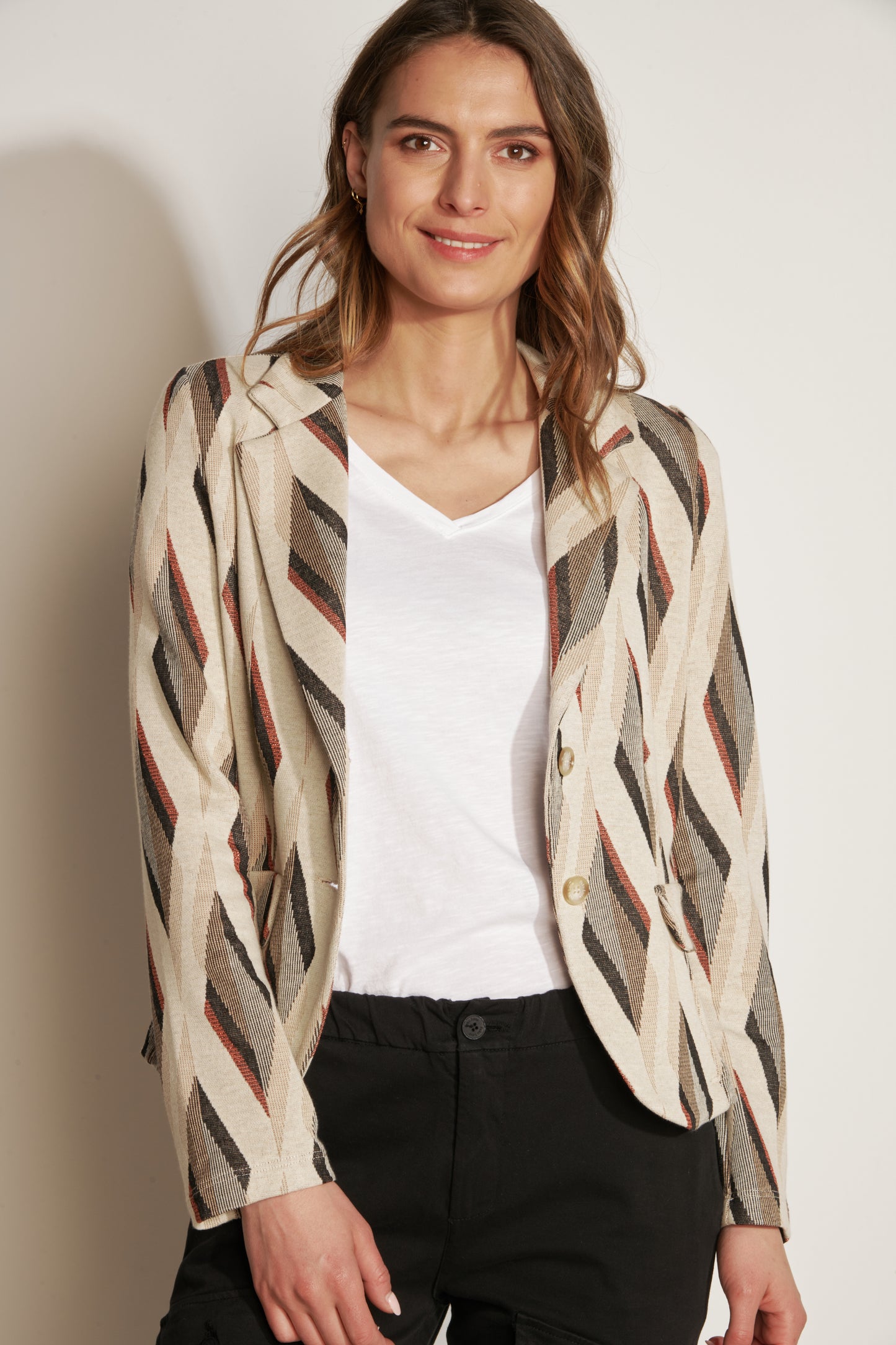 KATY GEO TOBACCO JACQUARD BLAZER