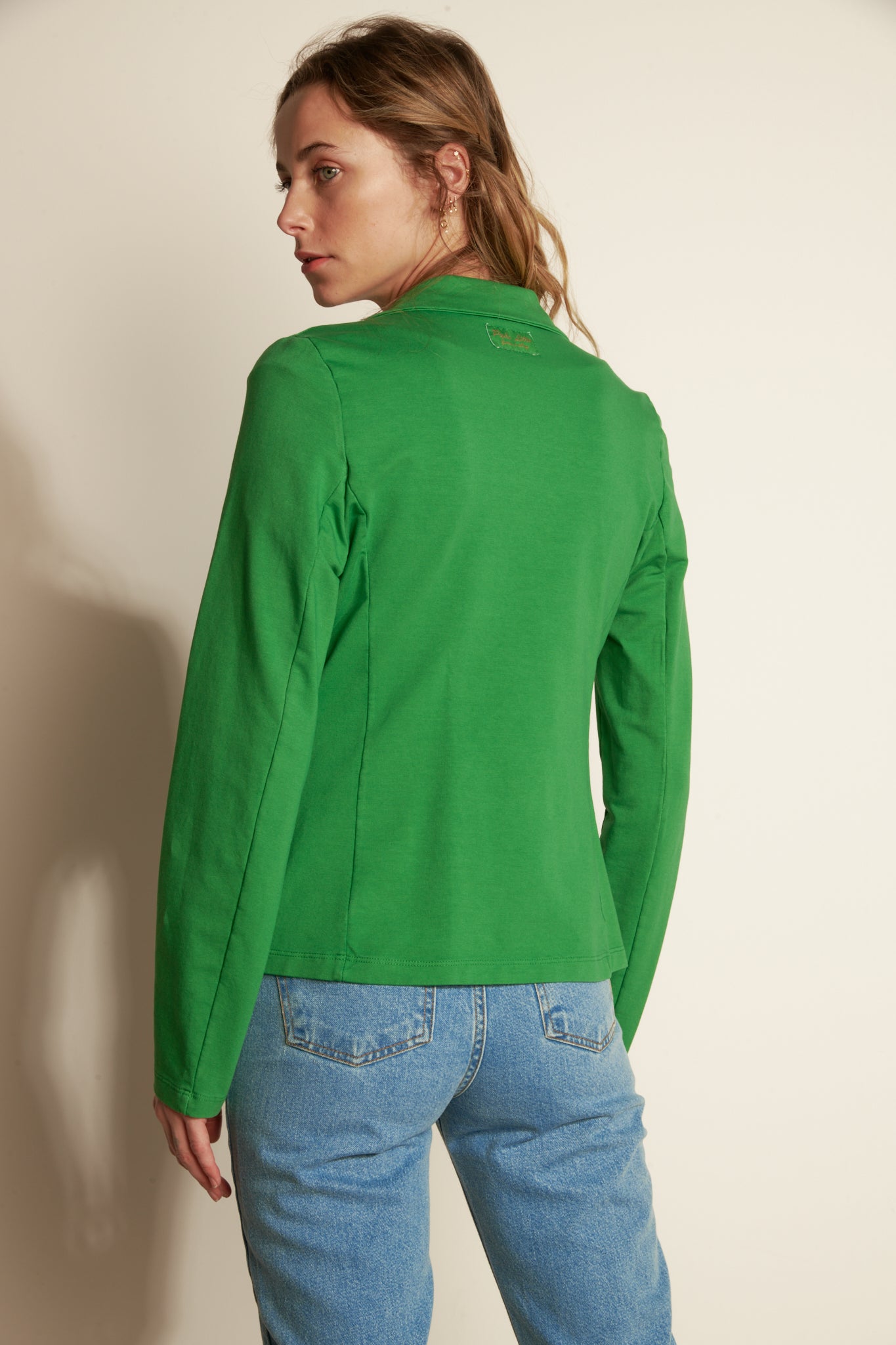 GREEN ADELIA FLEECE BLAZER