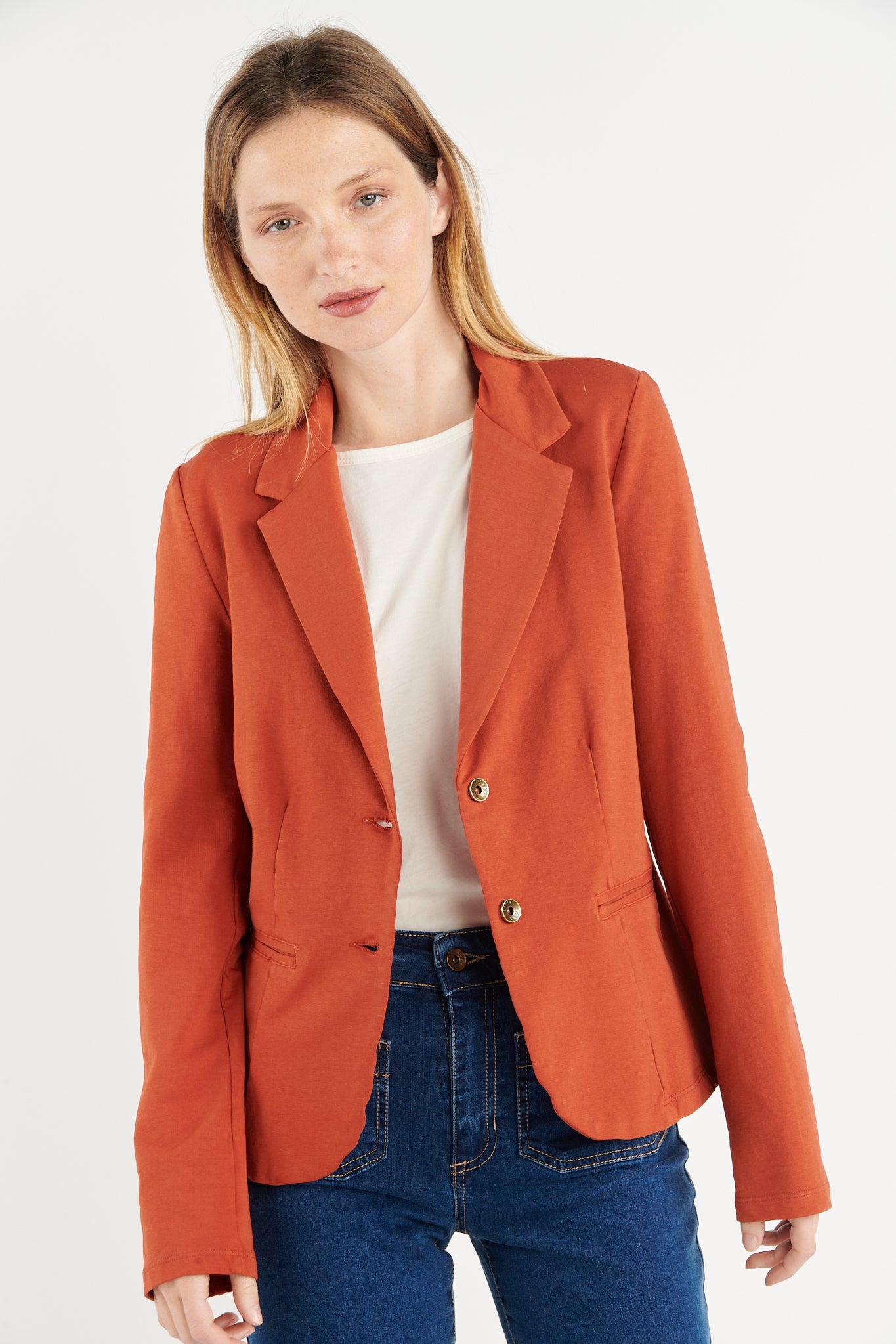 BLAZER MOLLETON ADELIA ORANGE BRULÉ