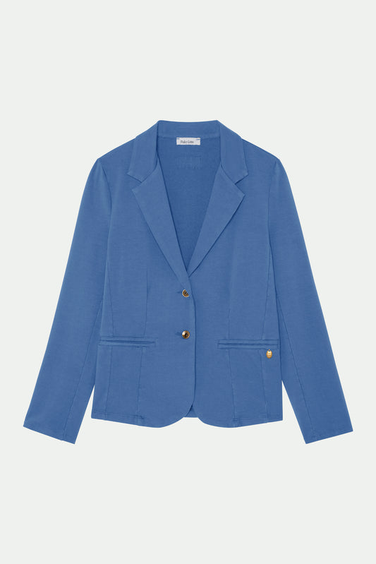 BLAZER MOLLETON ADELIA BLEU ACIER