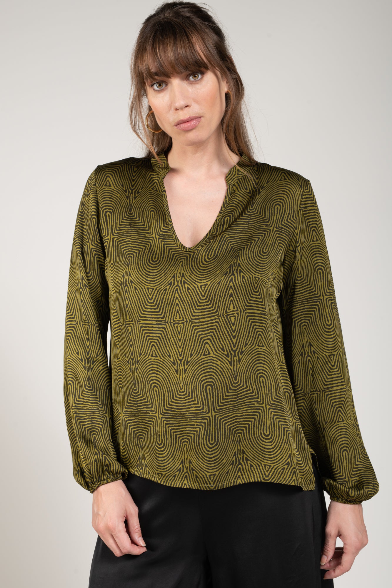 BLOUSE ELYA IMPRIMÉ SIKA GOLD OLIVE