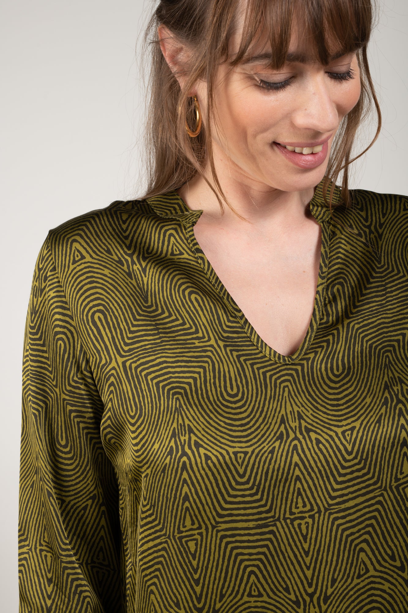 BLOUSE ELYA IMPRIMÉ SIKA GOLD OLIVE