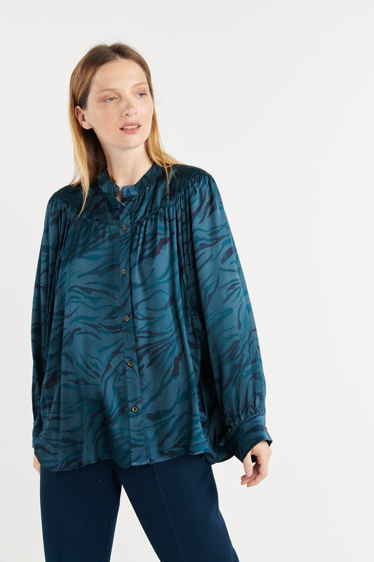 BLOUSE PEINTRE BALDERIC WAVE DENIM