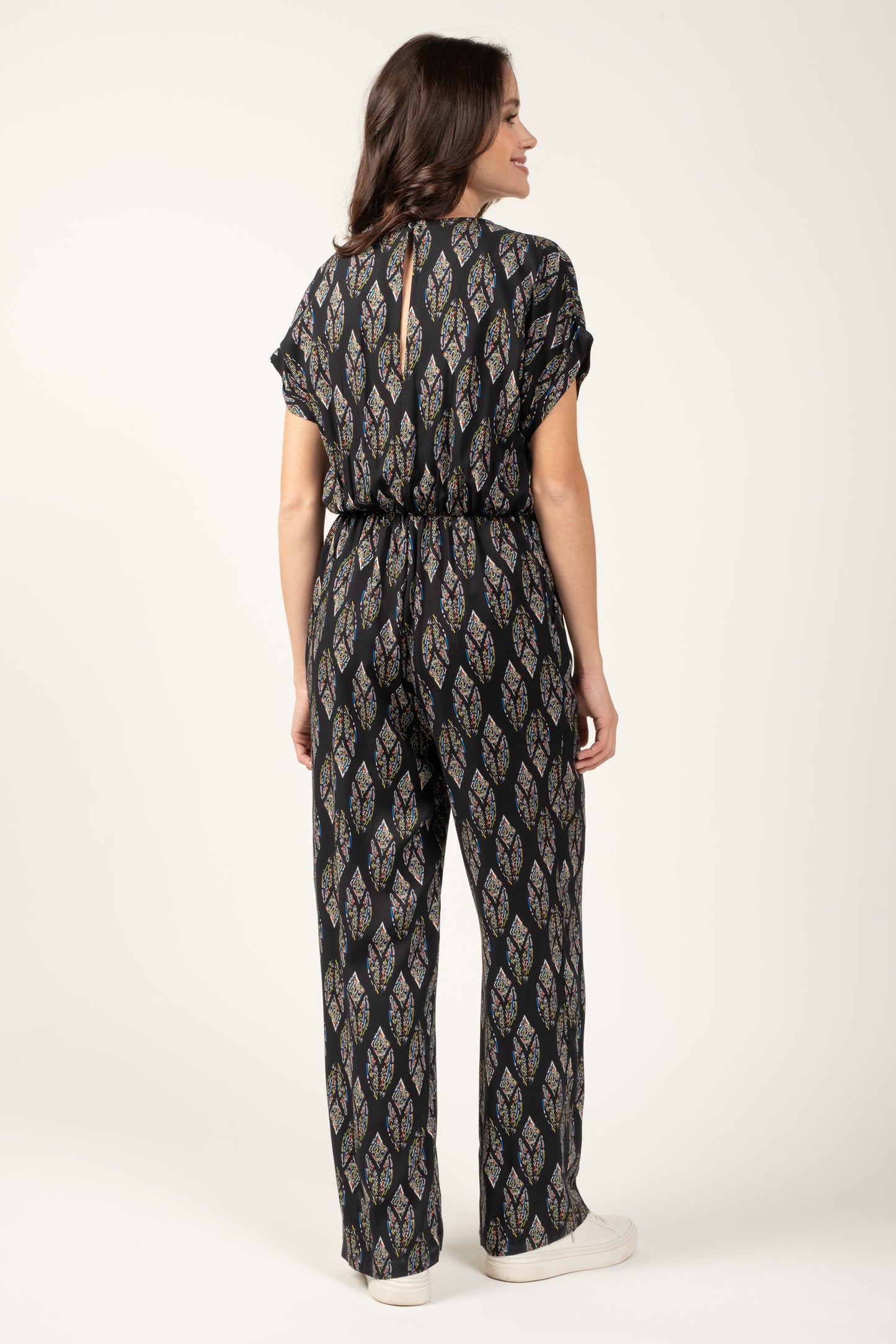 MONA INDIAN PRINT WRAP JUMPSUIT