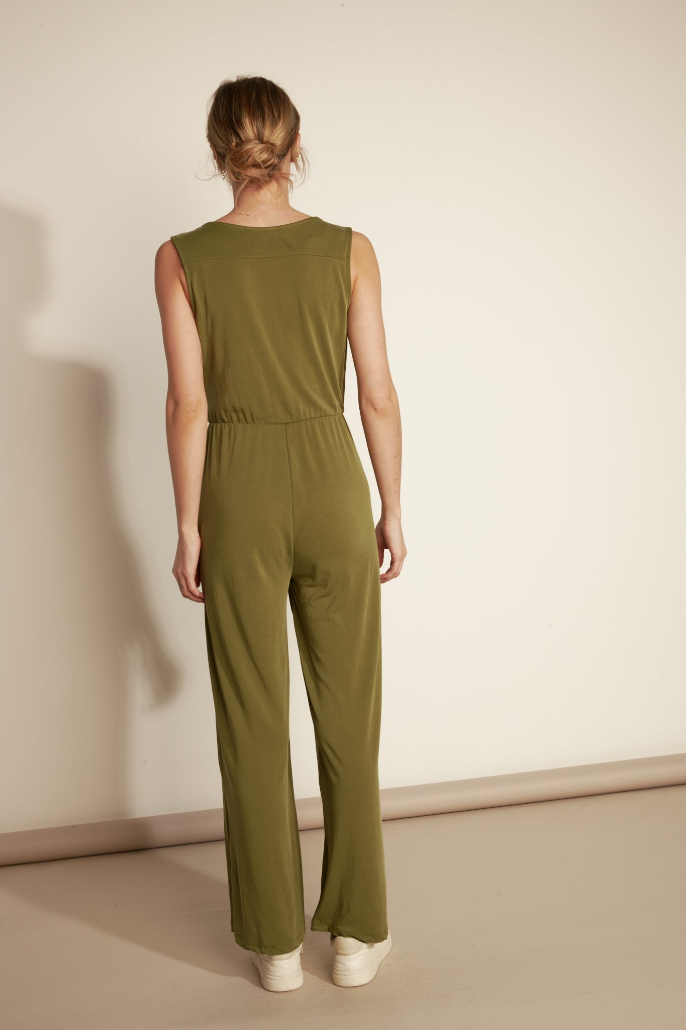 MODAL WRAPPED JUMPSUIT - OLIVE