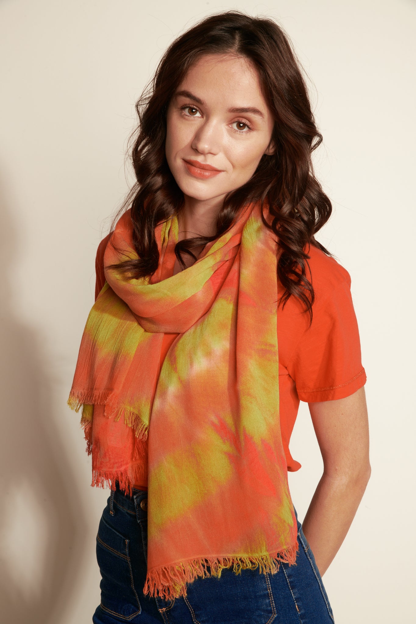 CHECK TIE &amp; DIE FRANCISCO ORANGE/LIME