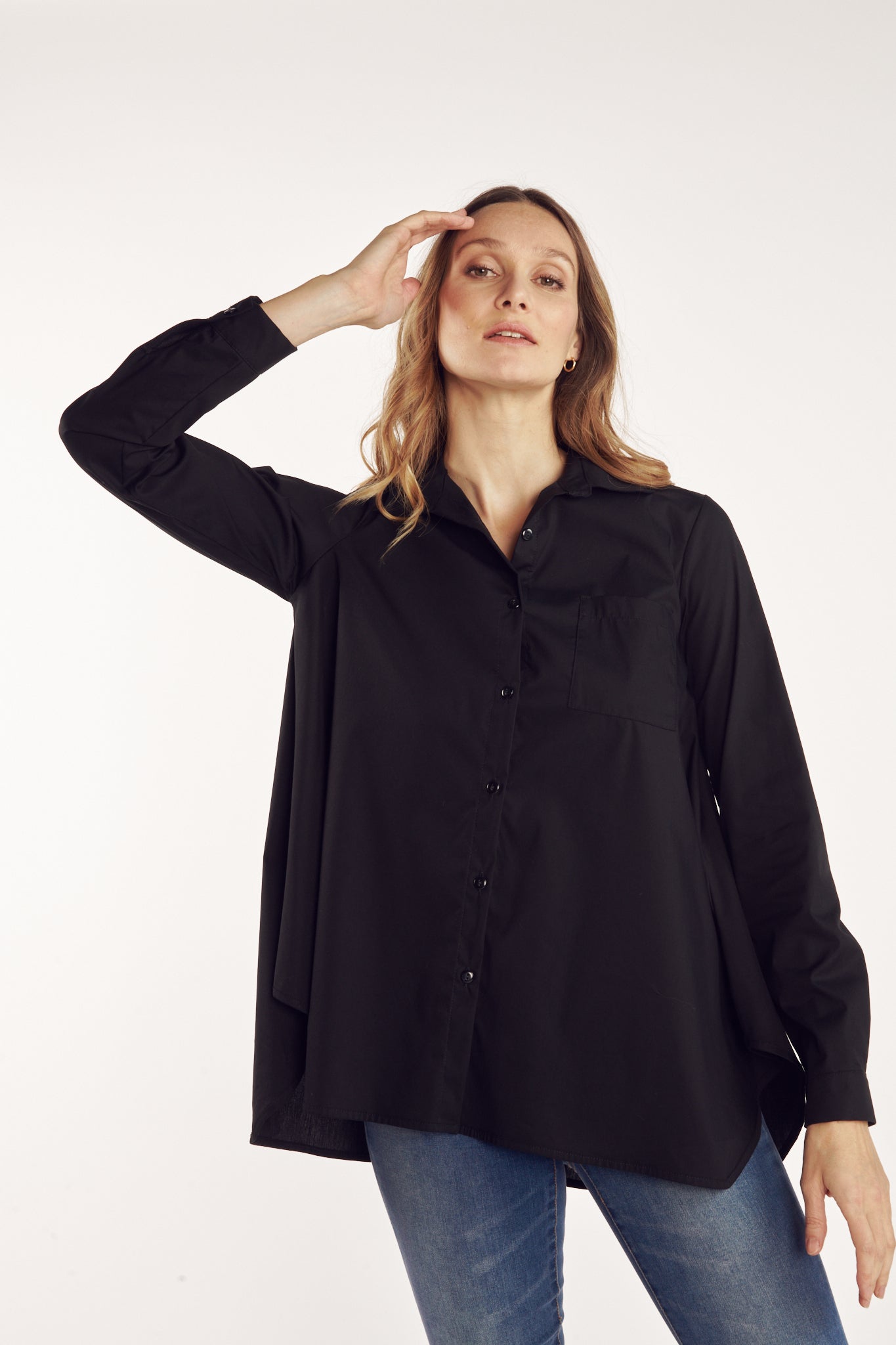 LOOSE SHIRT (F611CCKT - 12Z) - BLACK