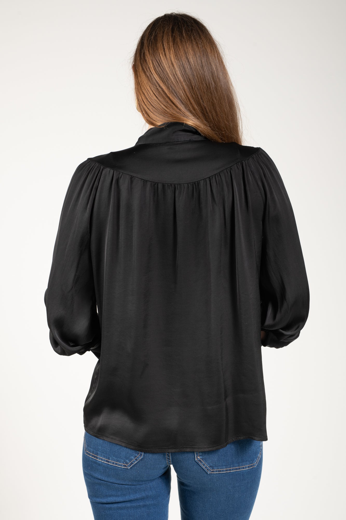 CHEMISE COL LAVALLIÈRE CLÉLIA NOIR