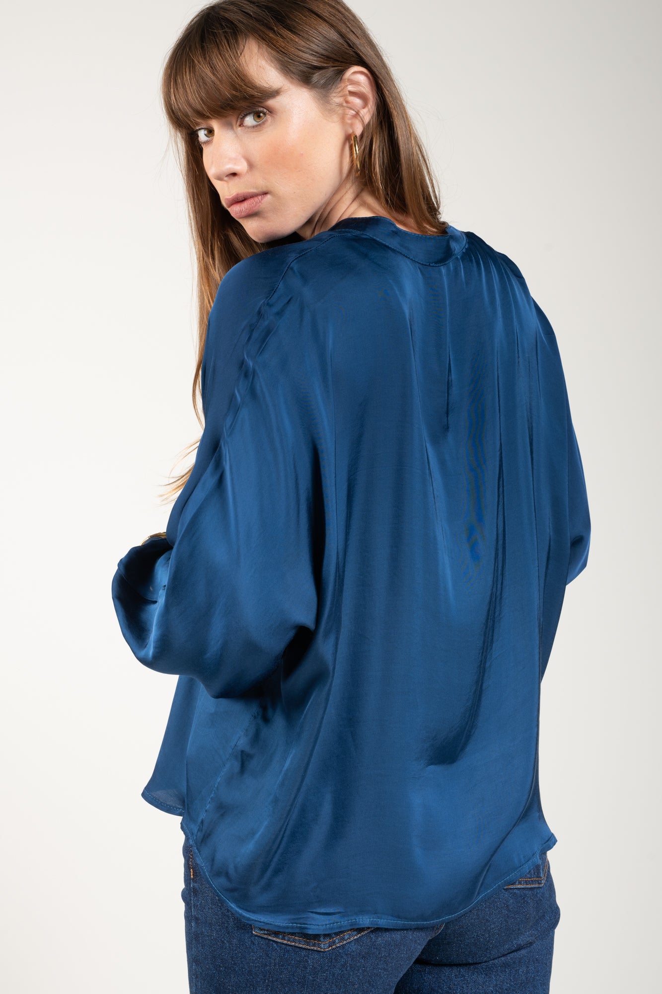 CHEMISE OVERSIZE LALIE PÉTROLE