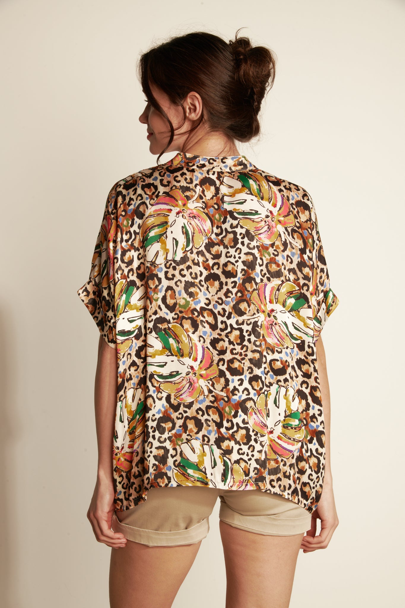 OVER GLAM PRINT SHIRT - LEOPAR JUNGLE