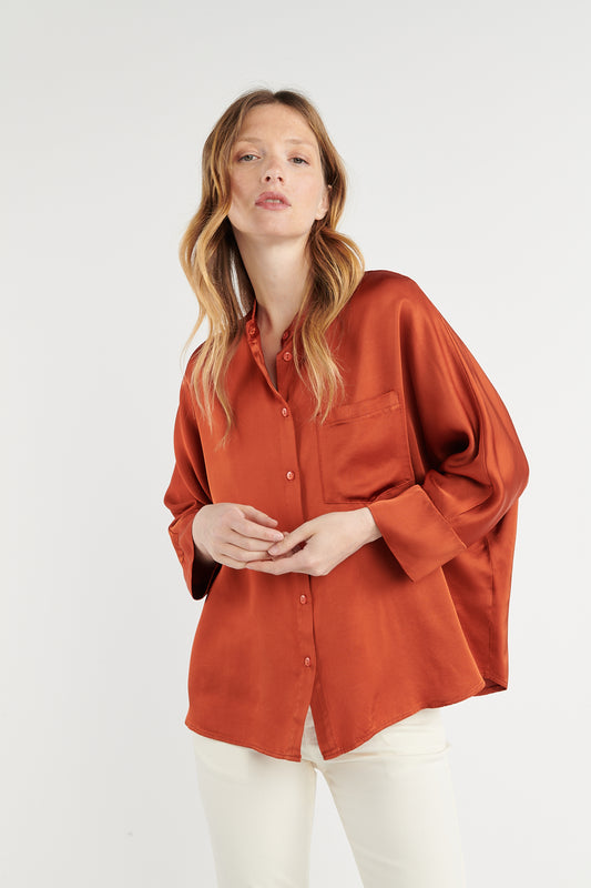 CHEMISE OVERSIZE BECCA ORANGE BRULÉ