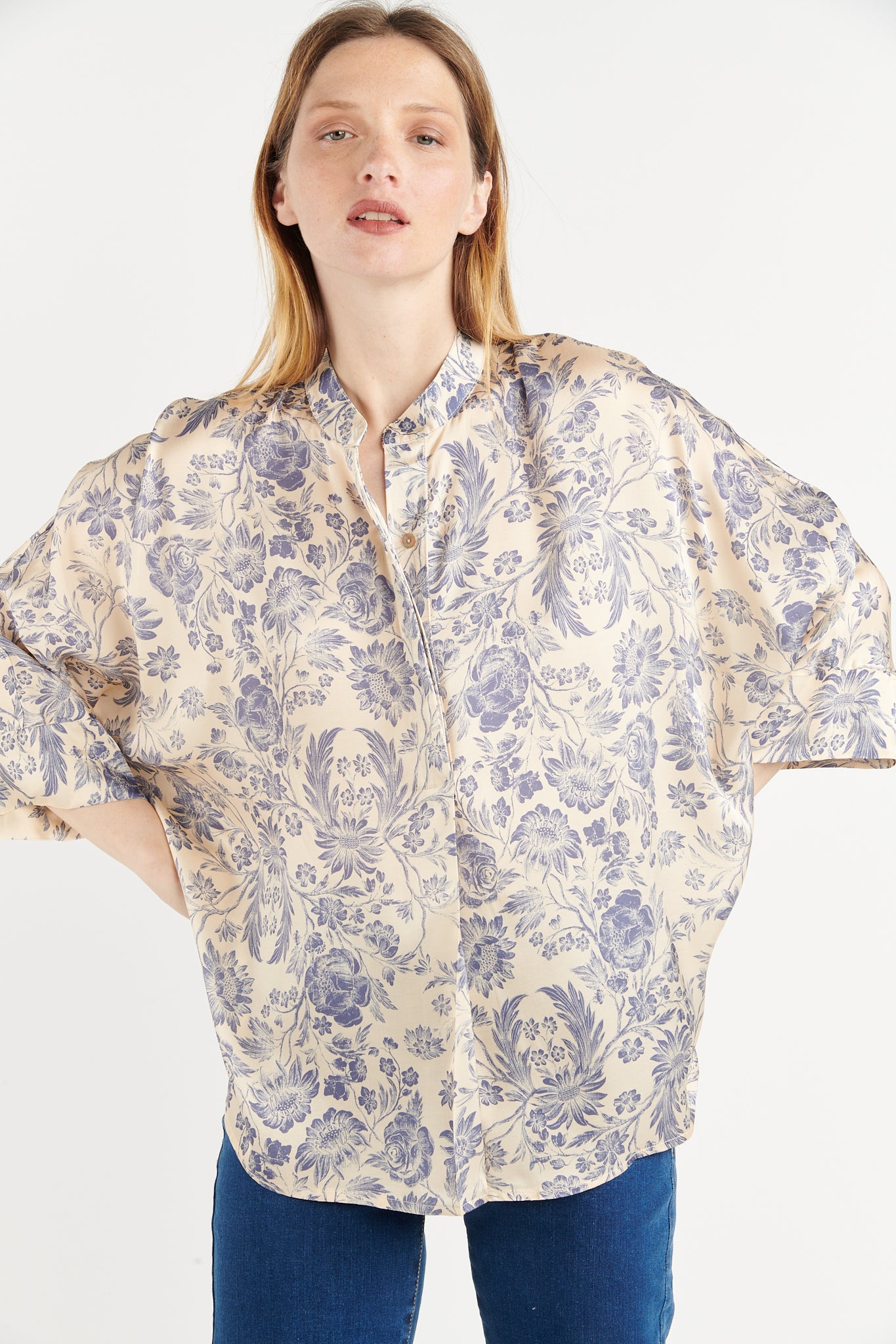 CHEMISE BATISTA FLOWER DENIM