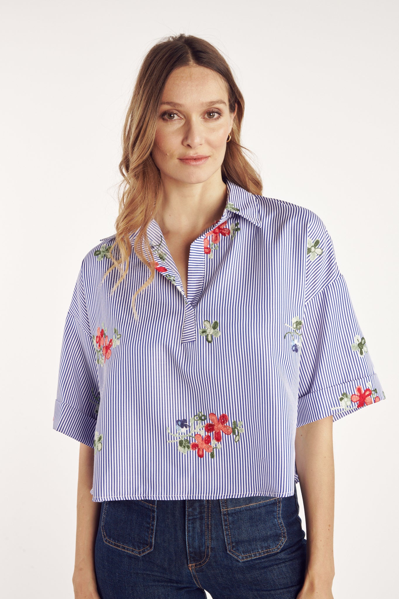 CHEMISE COURTE BRODERIE CALISTA