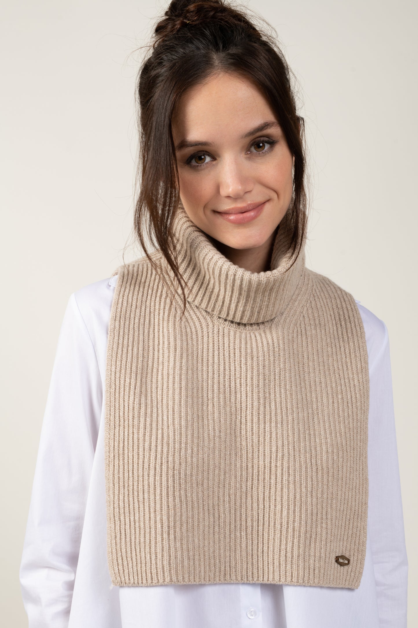 COL LAINE & CACHEMIRE PAULETTE BEIGE