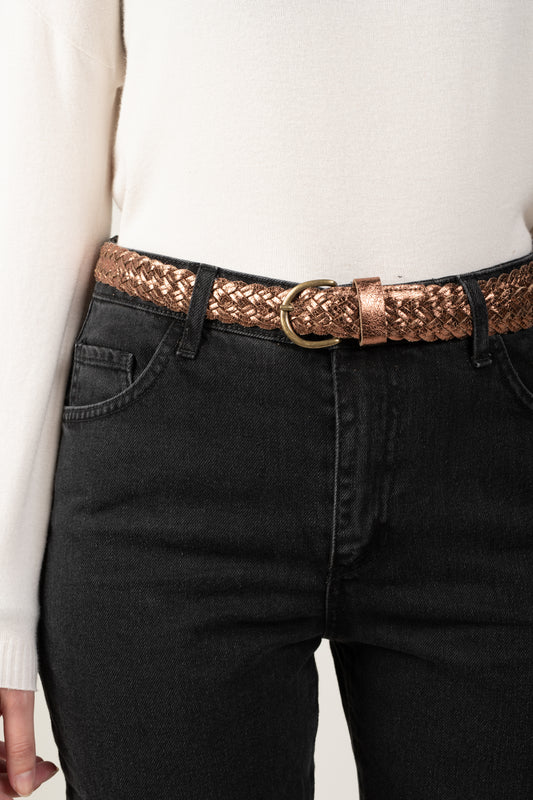 MANON BRONZE WIDE BRAIDED BELT