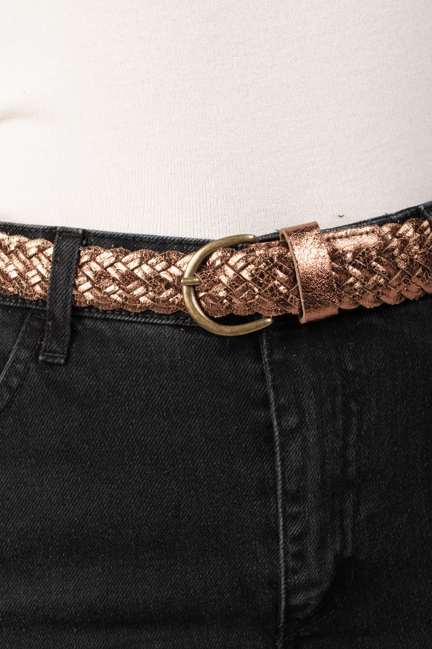 MANON BRONZE WIDE BRAIDED BELT