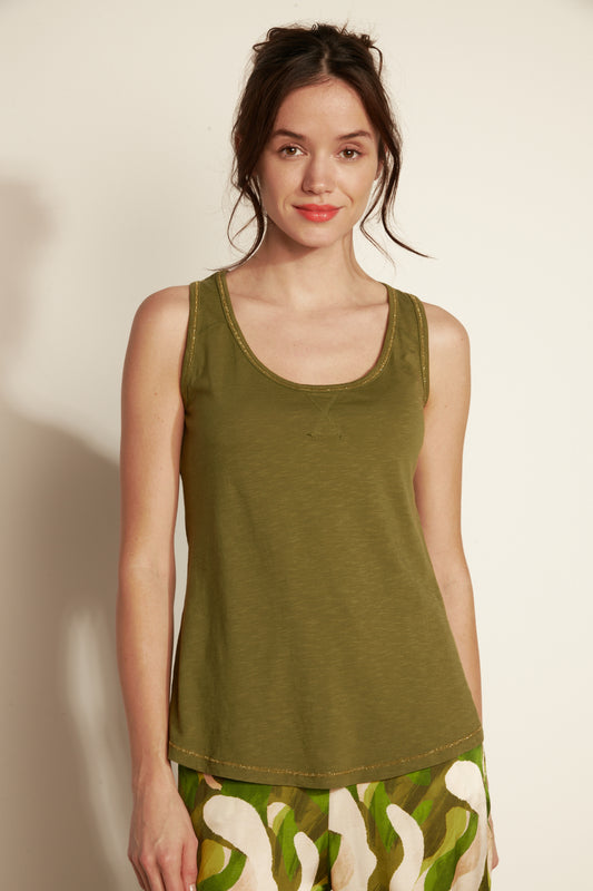 MODAL COTTON TANK TOP - KHAKI