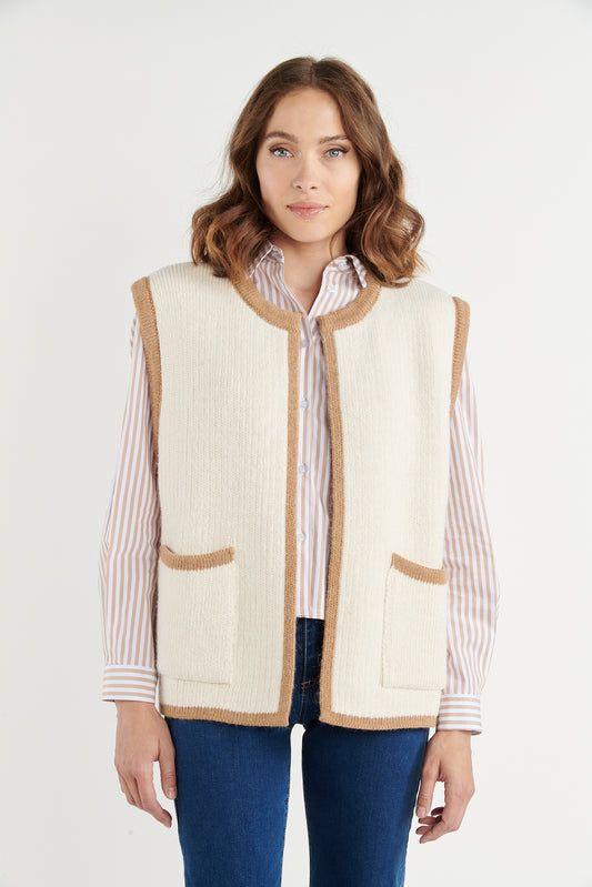 GILET SANS MANCHES BERNARDIN NATUREL