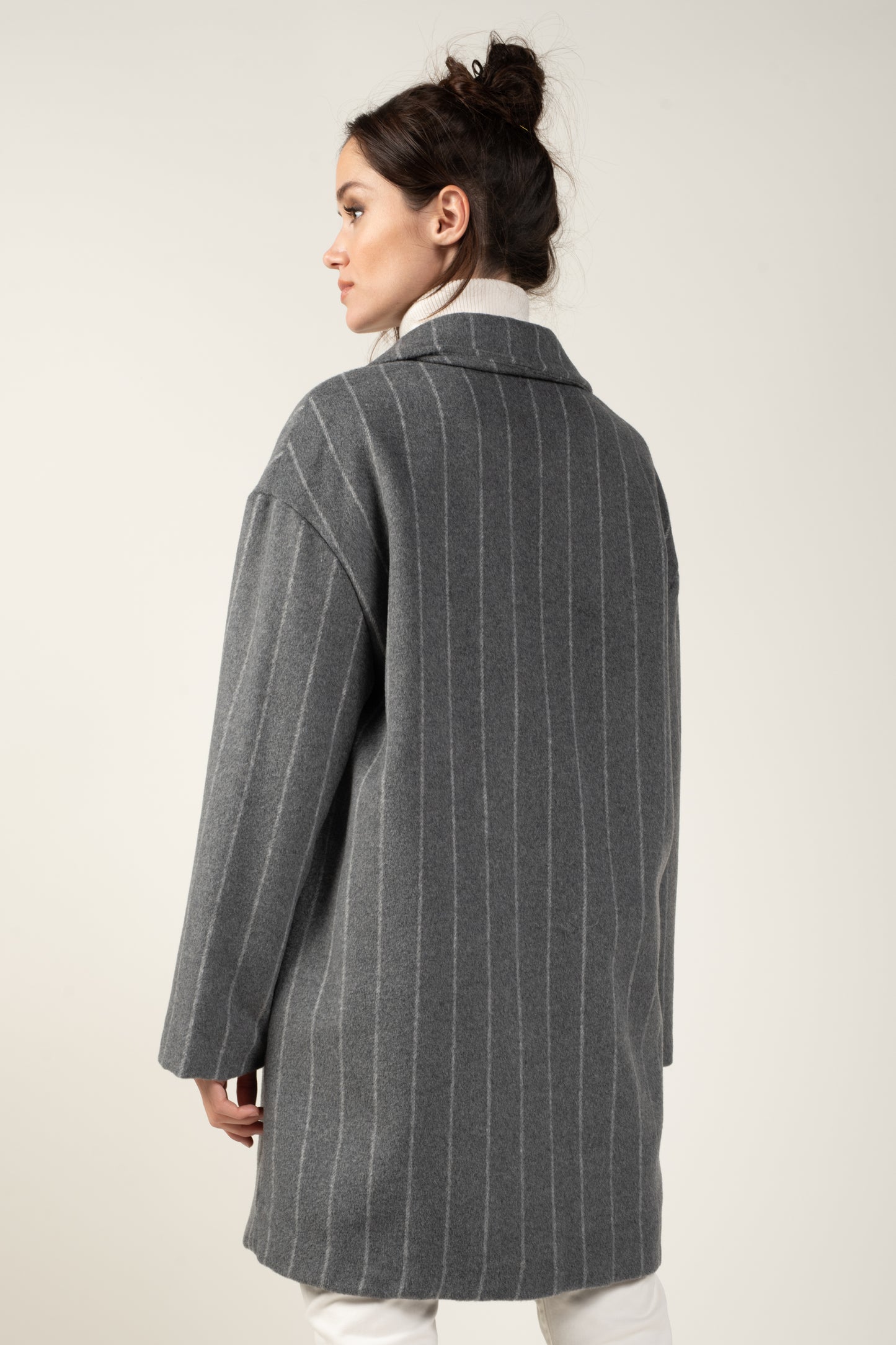 MANTEAU RAYURES ANDREW GRIS