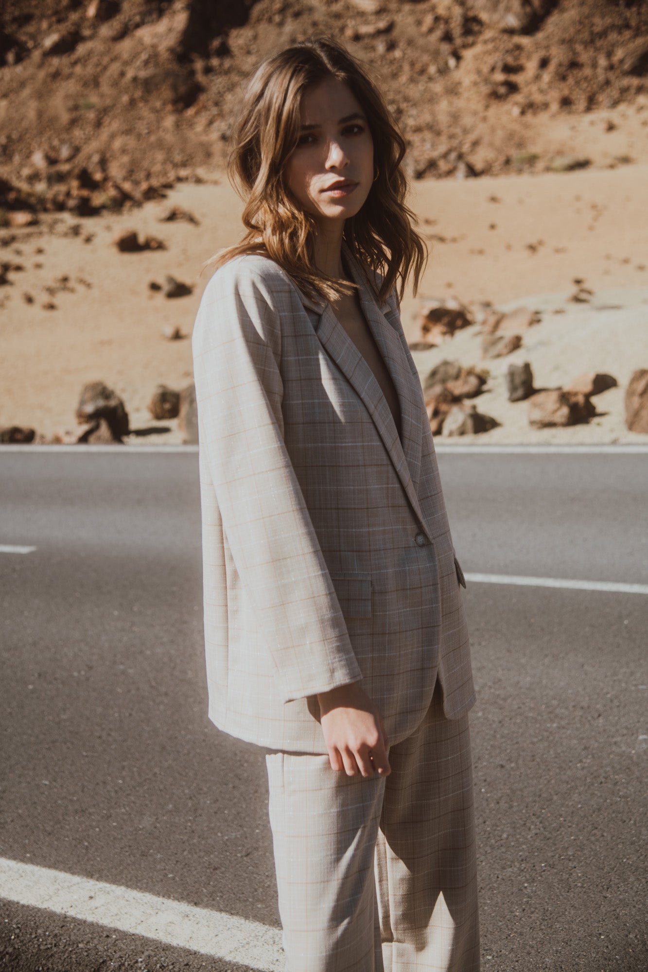 AZÉLIE SAND CHECK BLAZER