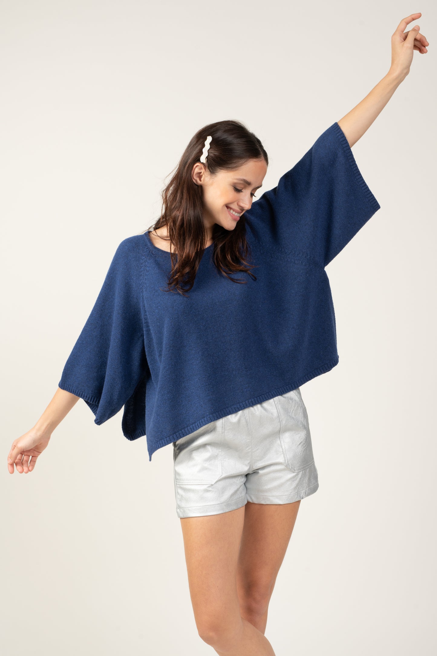 PULL COURT OVERSIZE SÉLENA ROYAL FONCÉ