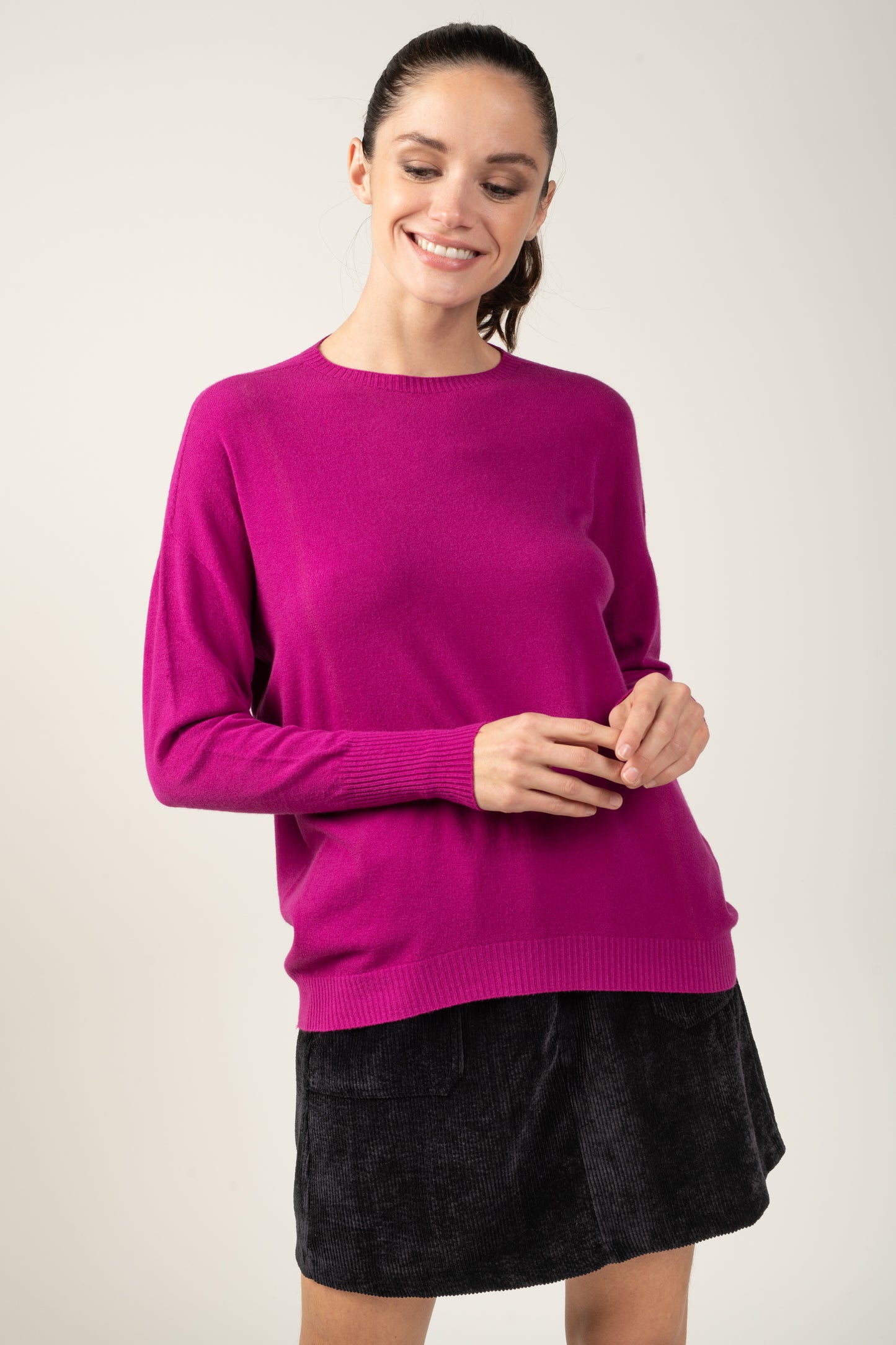 PULL COL ROND COLINE MAGENTA