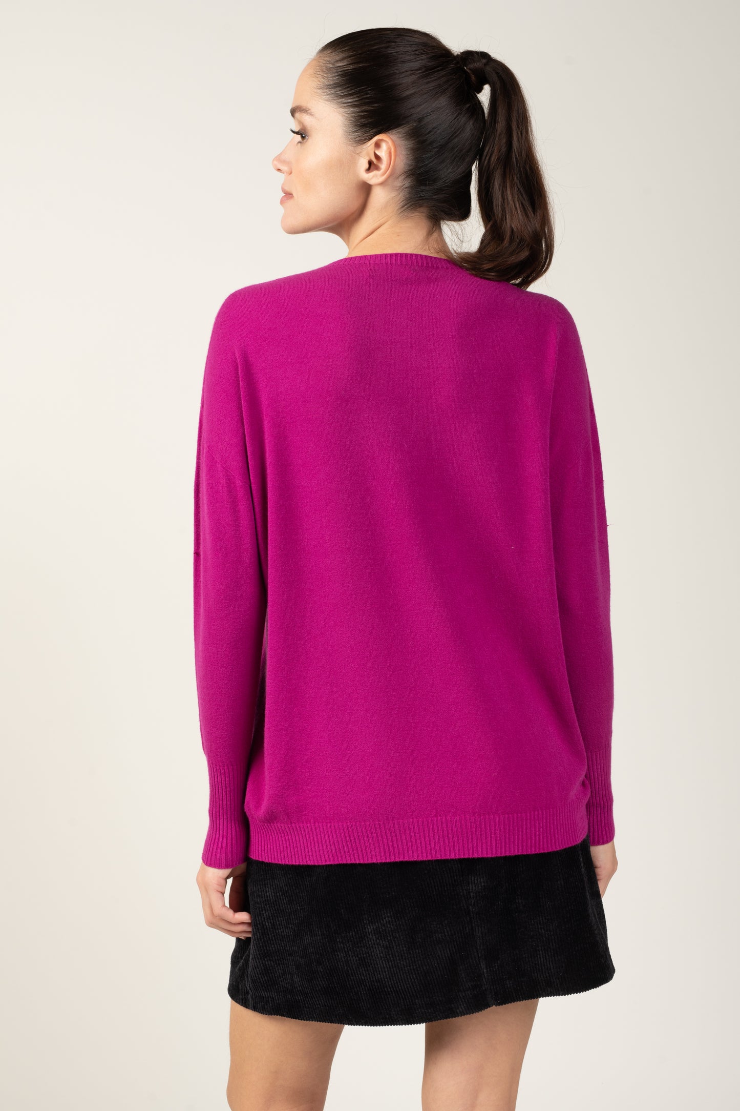 PULL COL ROND COLINE MAGENTA