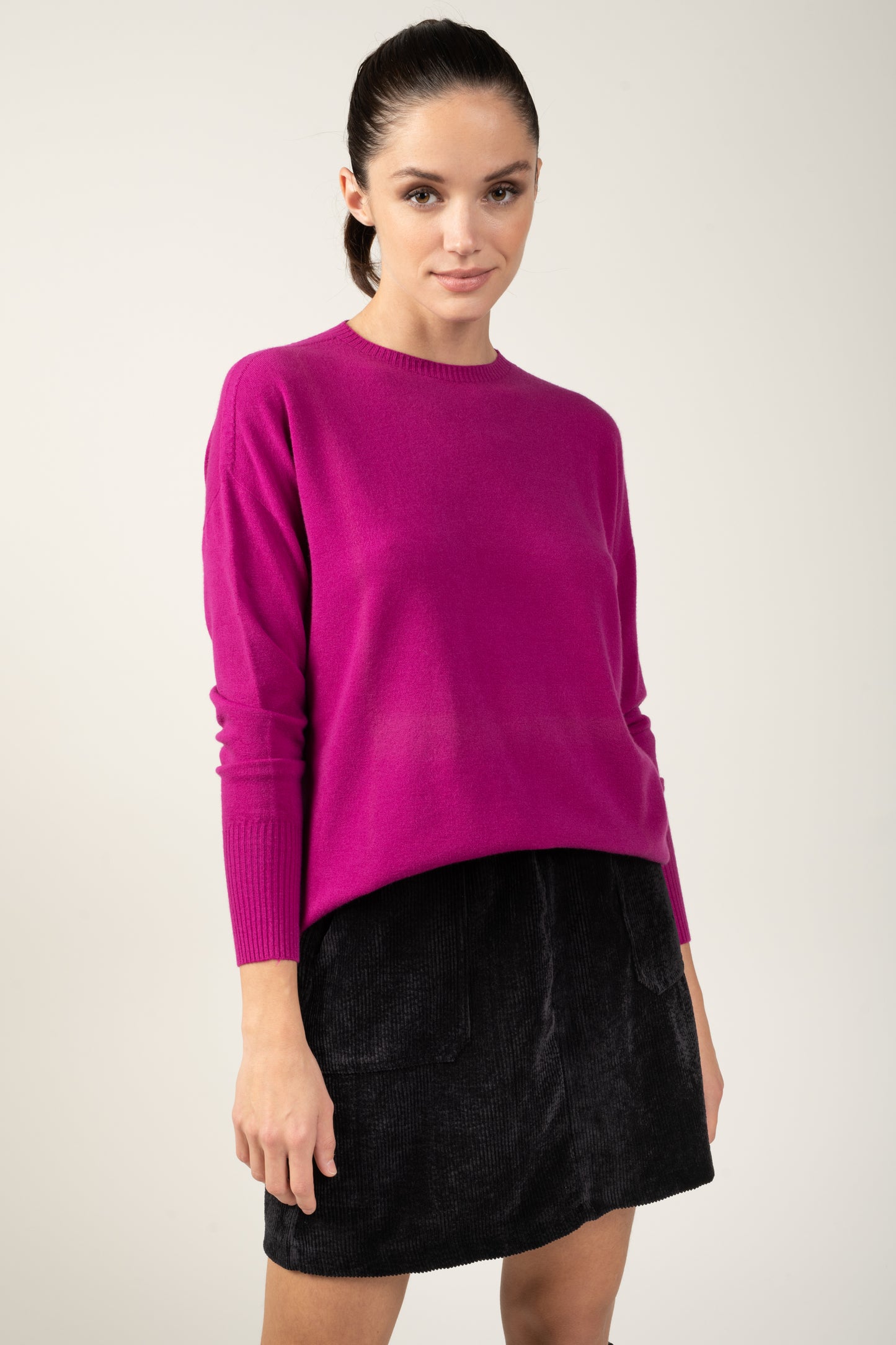 PULL COL ROND COLINE MAGENTA