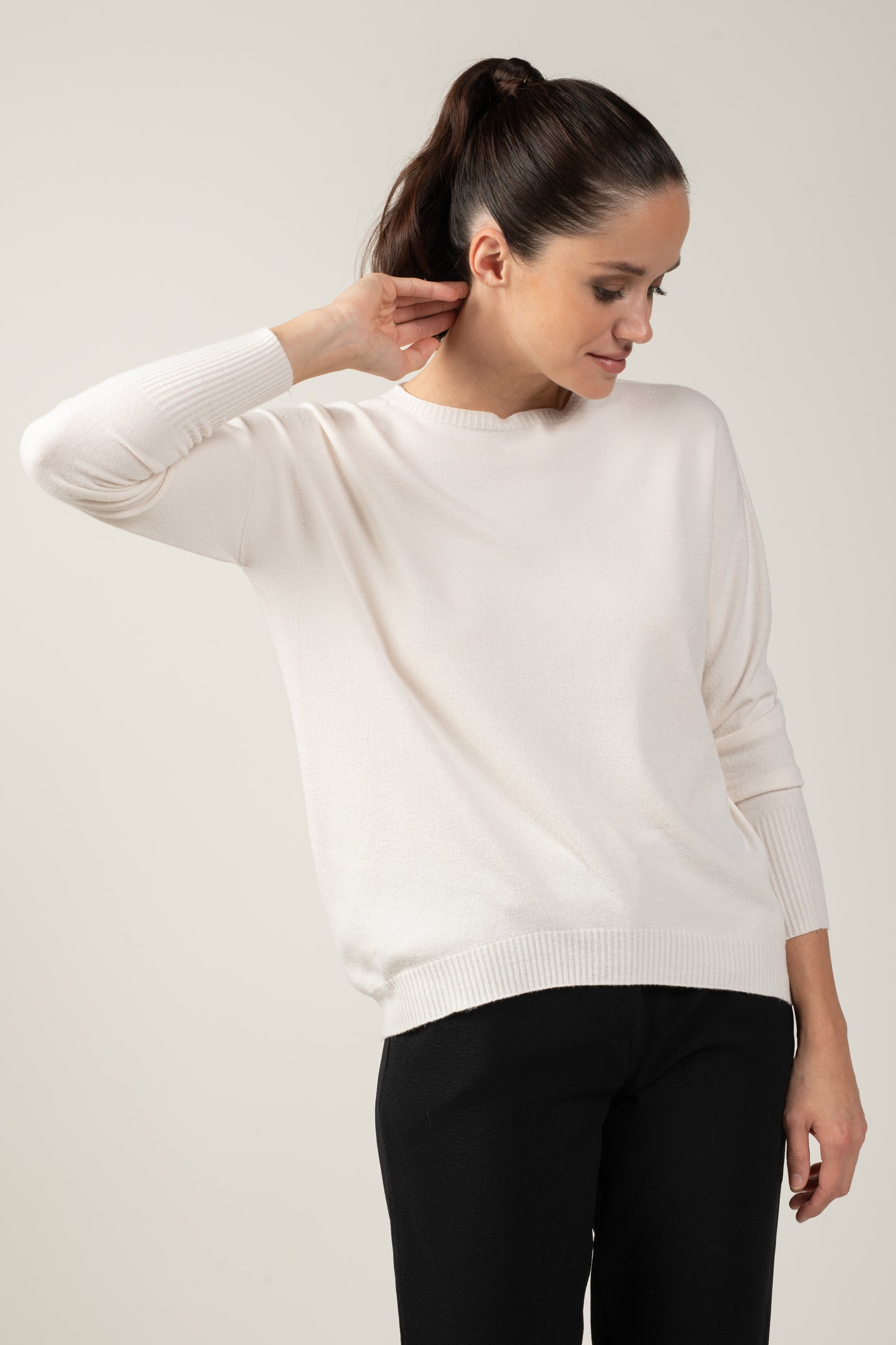 PULL COL ROND COLINE NATUREL