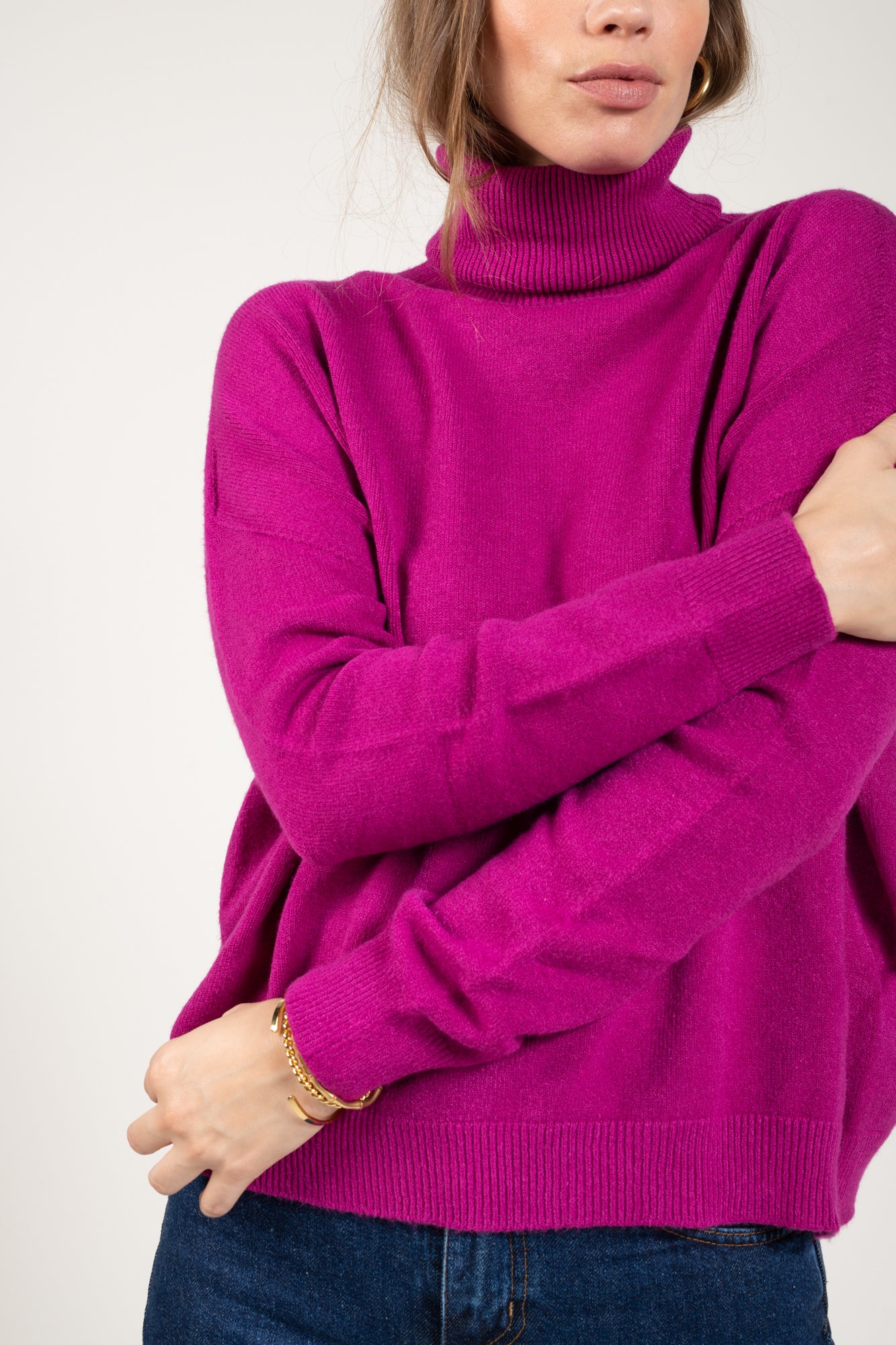 PULL COL ROULÉ MAEVE MAGENTA