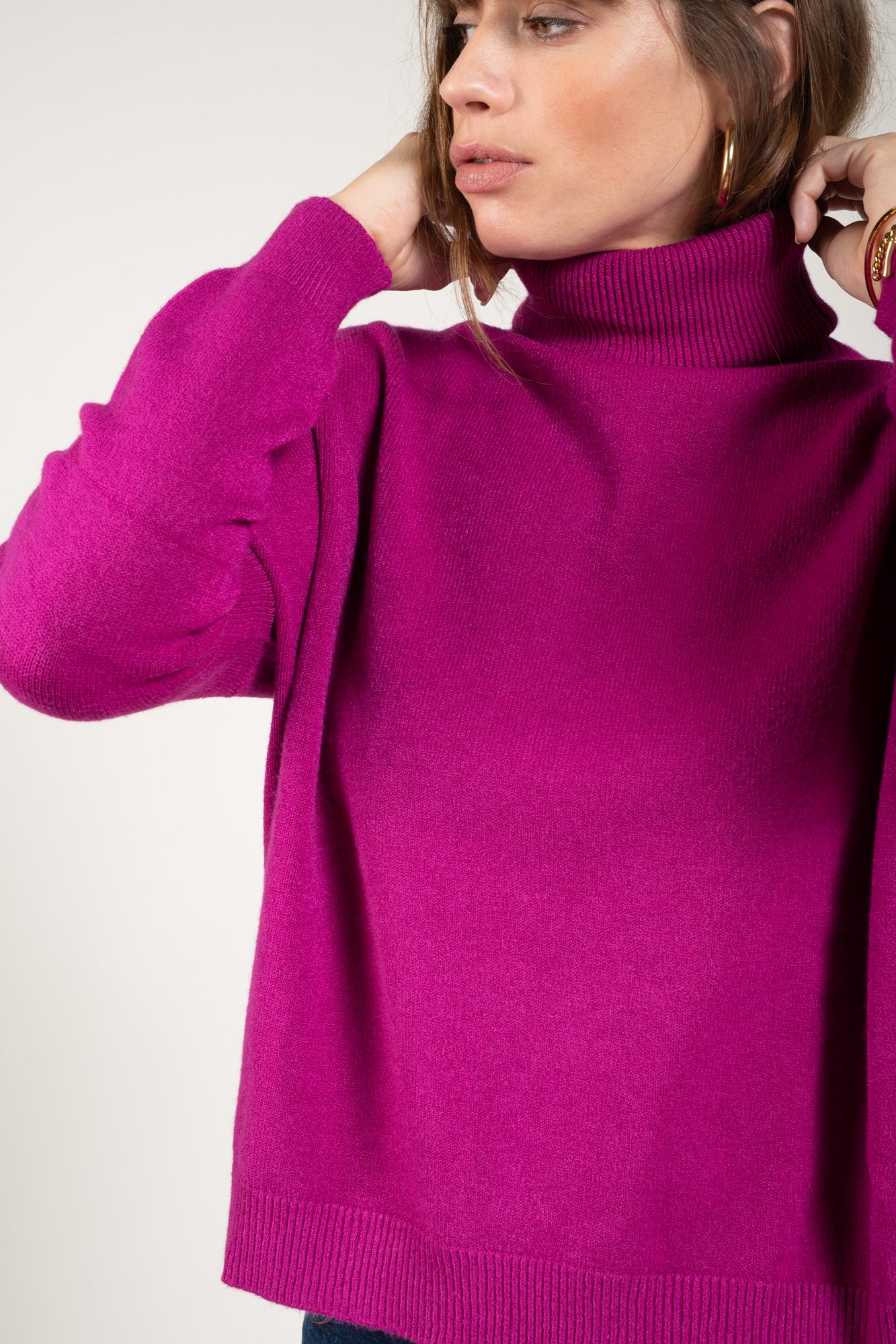 PULL COL ROULÉ MAEVE MAGENTA