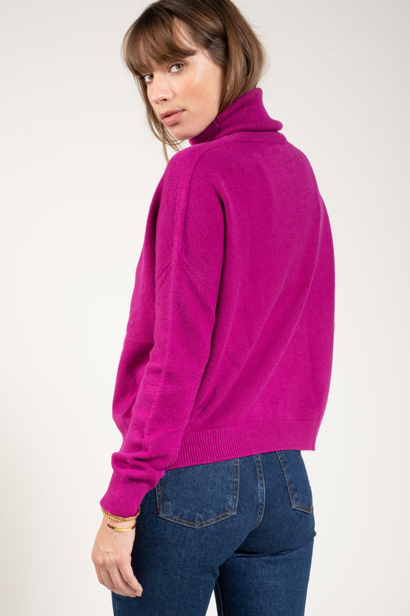 PULL COL ROULÉ MAEVE MAGENTA