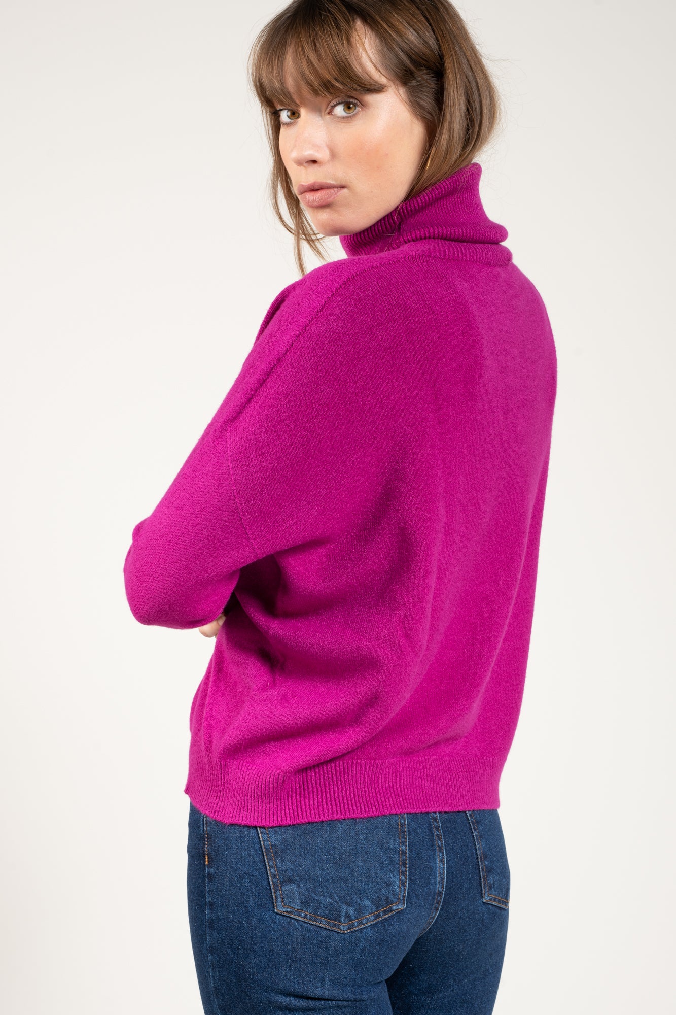 PULL COL ROULÉ MAEVE MAGENTA