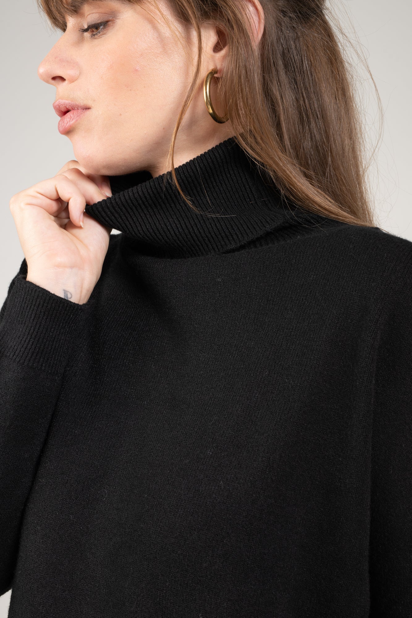 PULL COL ROULÉ MAEVE NOIR