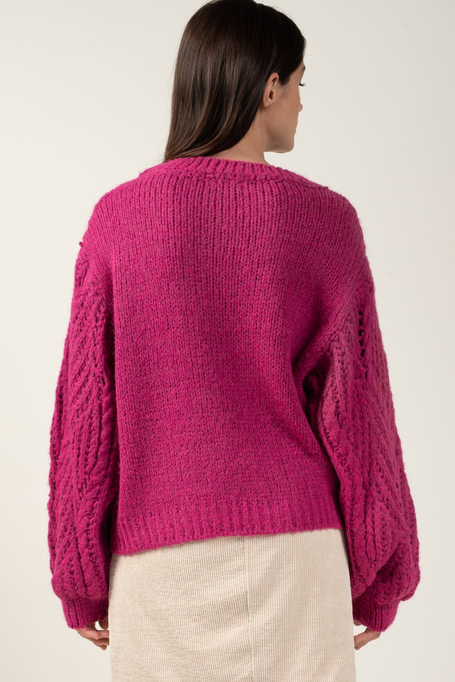 PULL TORSADE MARIE MAGENTA