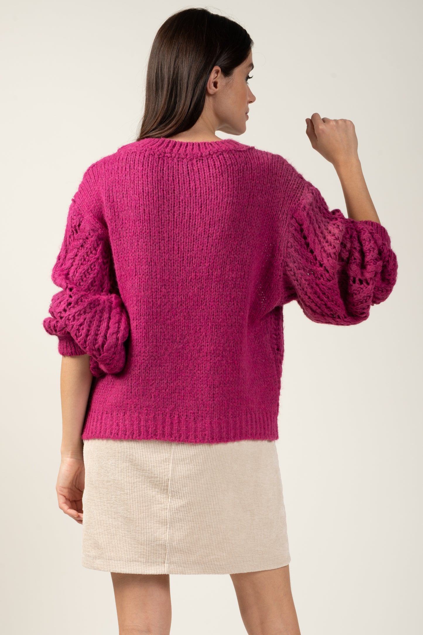 PULL TORSADE MARIE MAGENTA