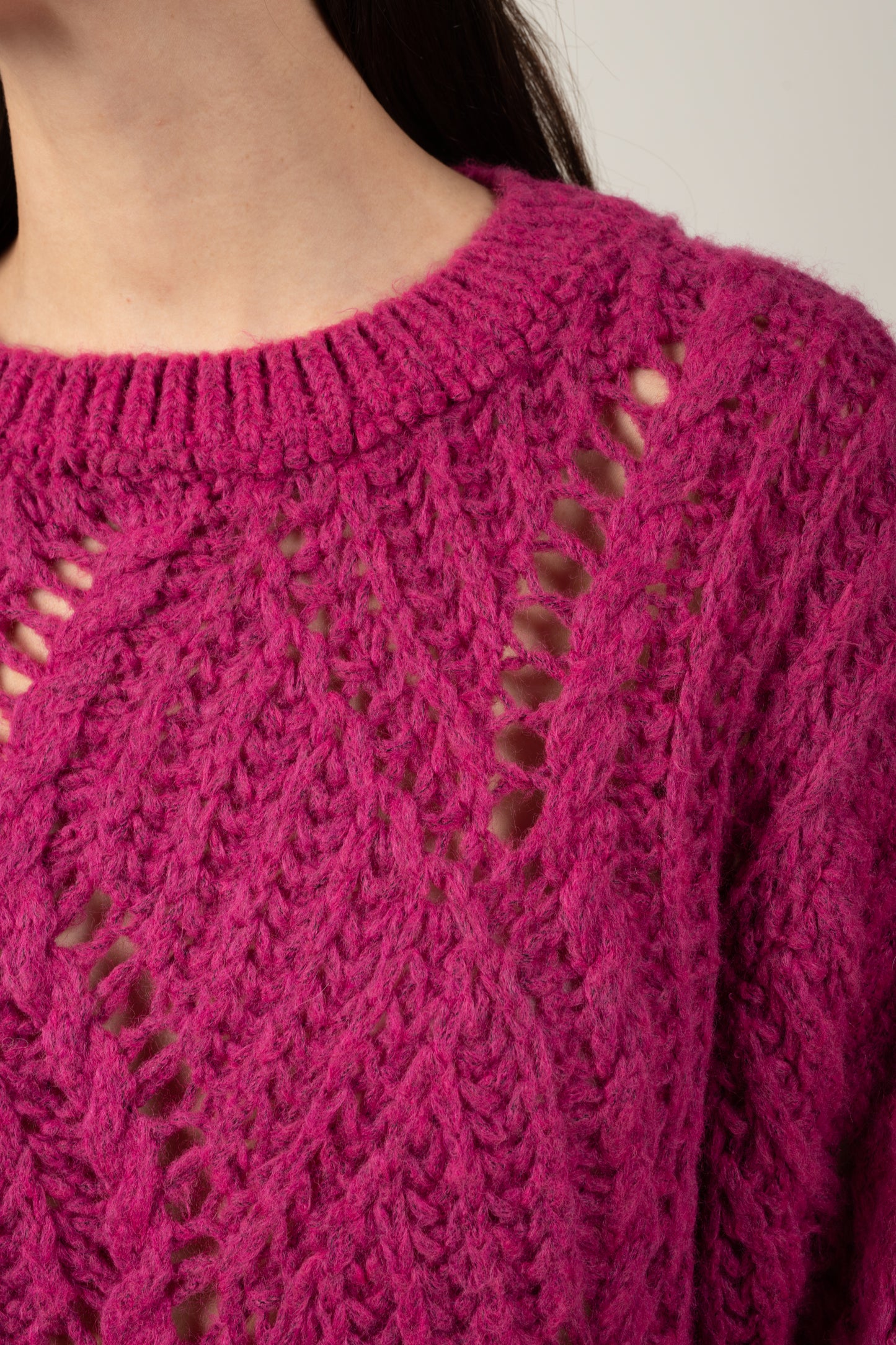 PULL TORSADE MARIE MAGENTA