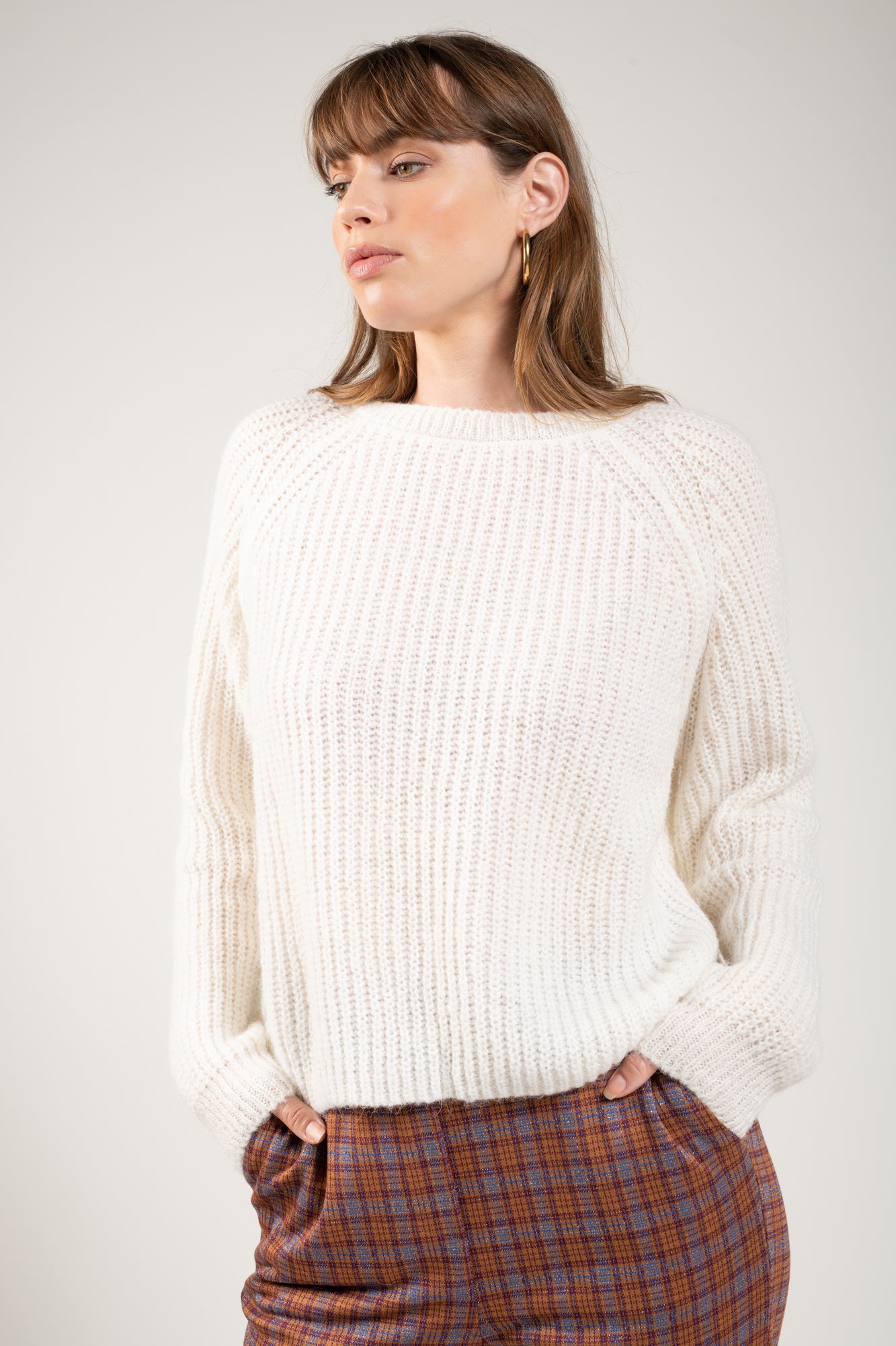 PULL COL ROND OTIS NATUREL