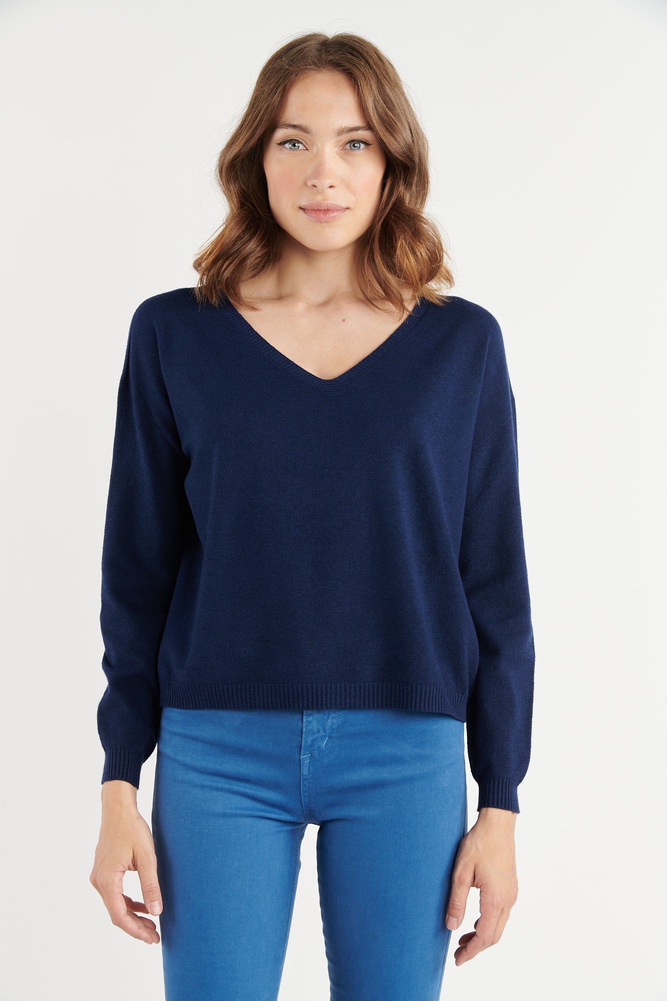 PULL COL V BETTINA MARINE