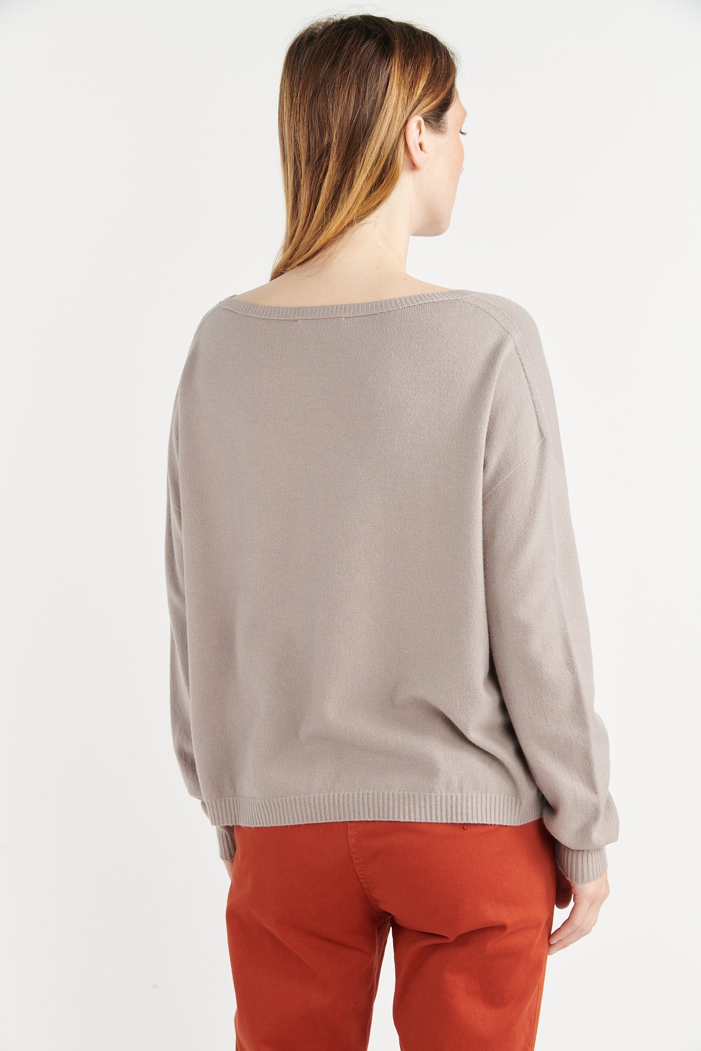 PULL COL V BETTINA TAUPE