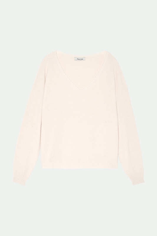 PULL COL V BETTINA NATUREL