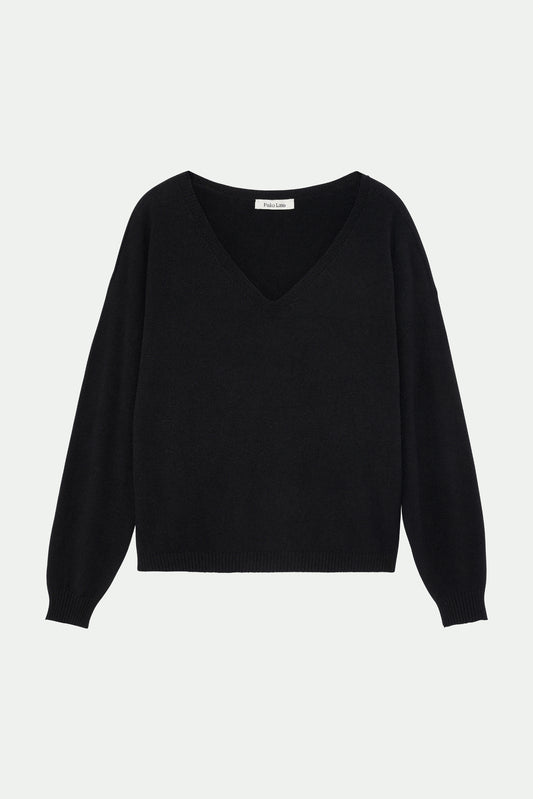 PULL COL V BETTINA NOIR