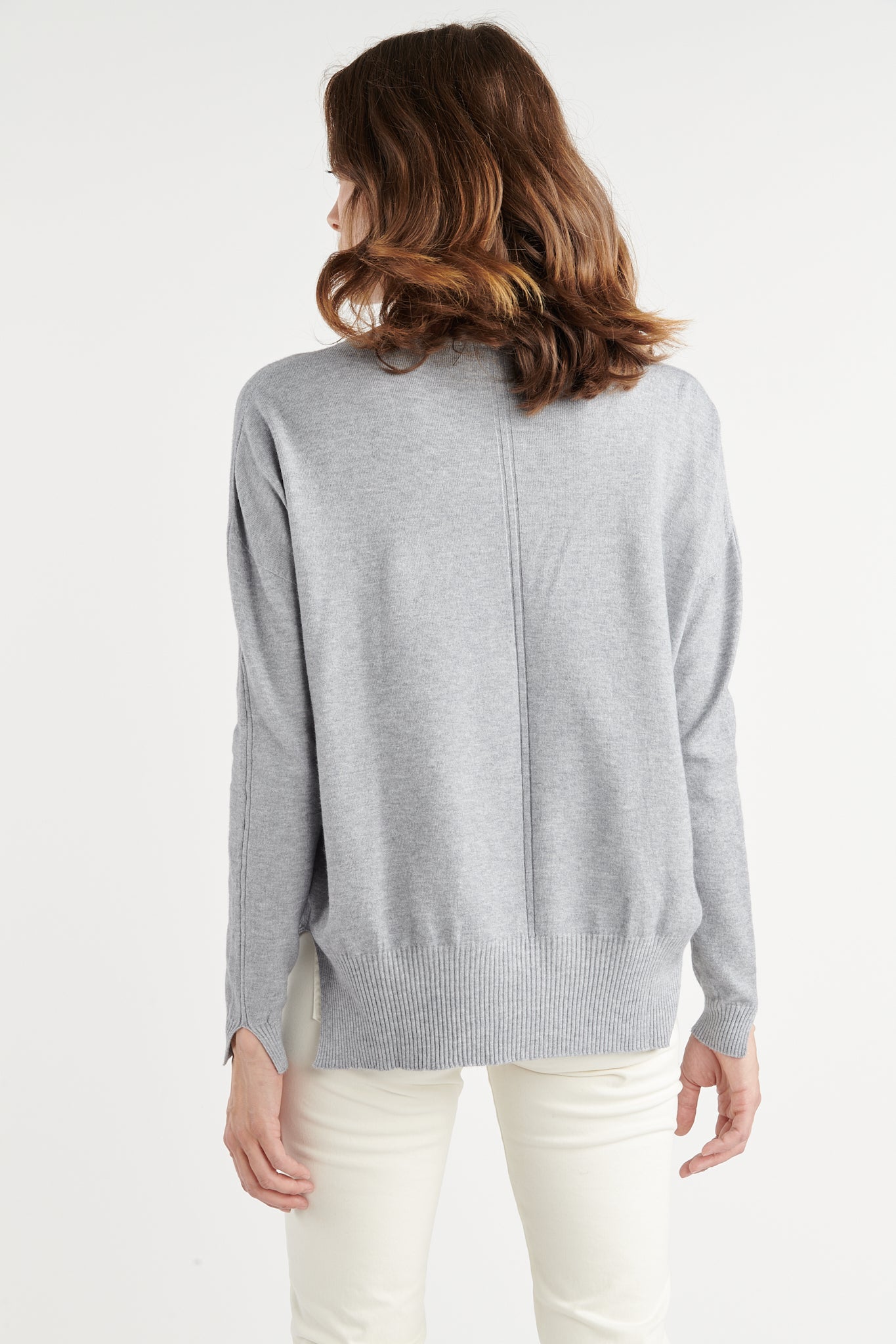 PULL COL ROND BABETTE GRIS