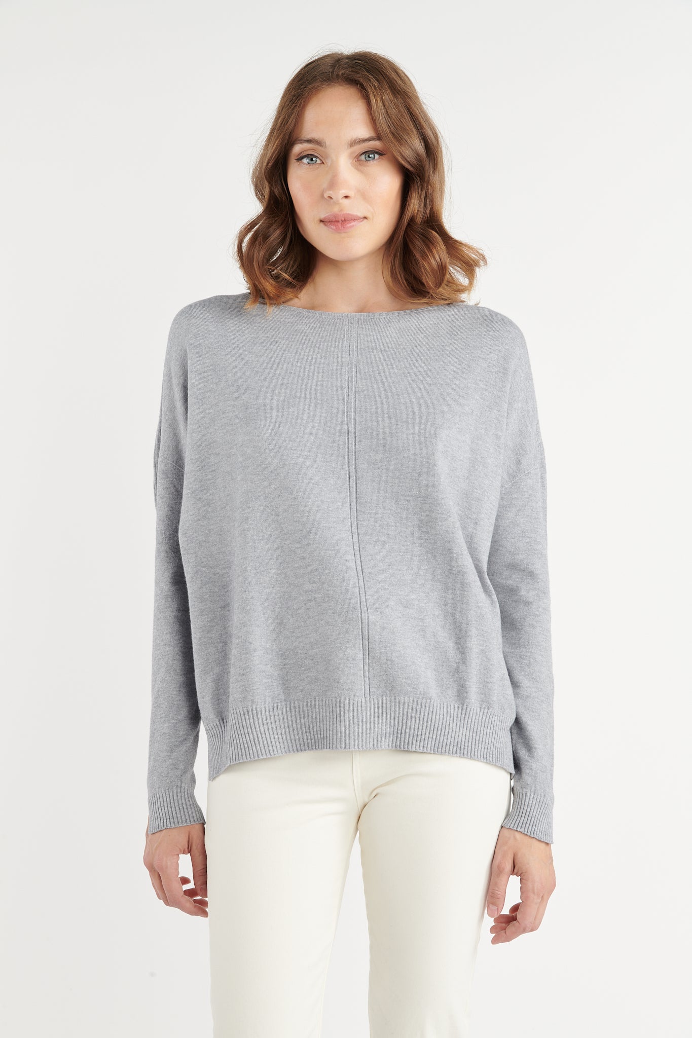 PULL COL ROND BABETTE GRIS