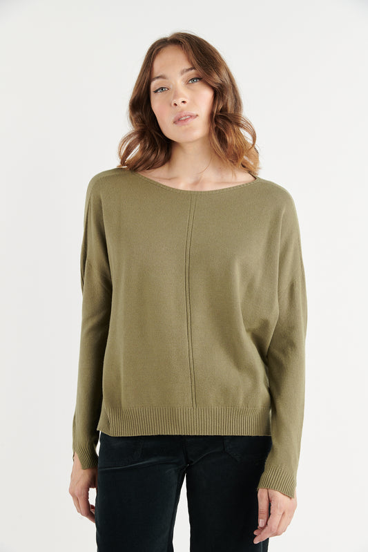 PULL COL ROND BABETTE KAKI