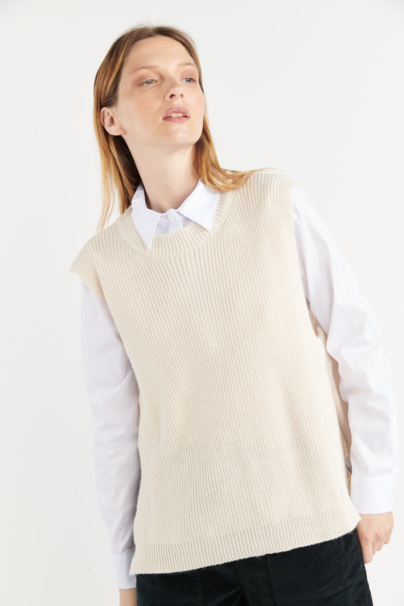 PULL SANS MANCHES BEVERLY NATUREL