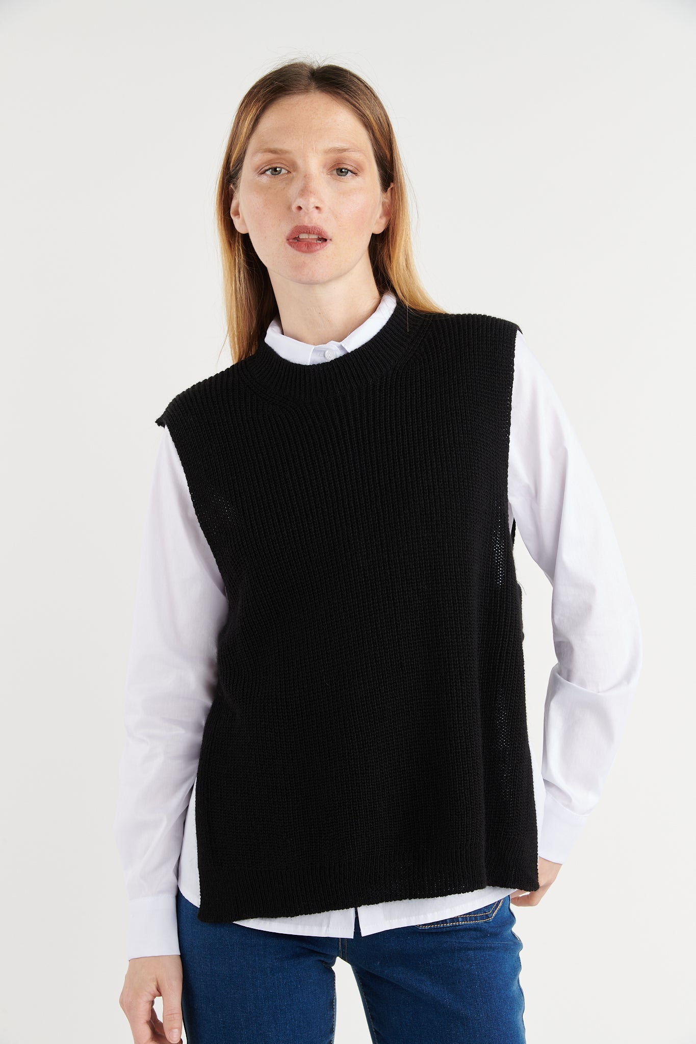 PULL SANS MANCHES BEVERLY NOIR