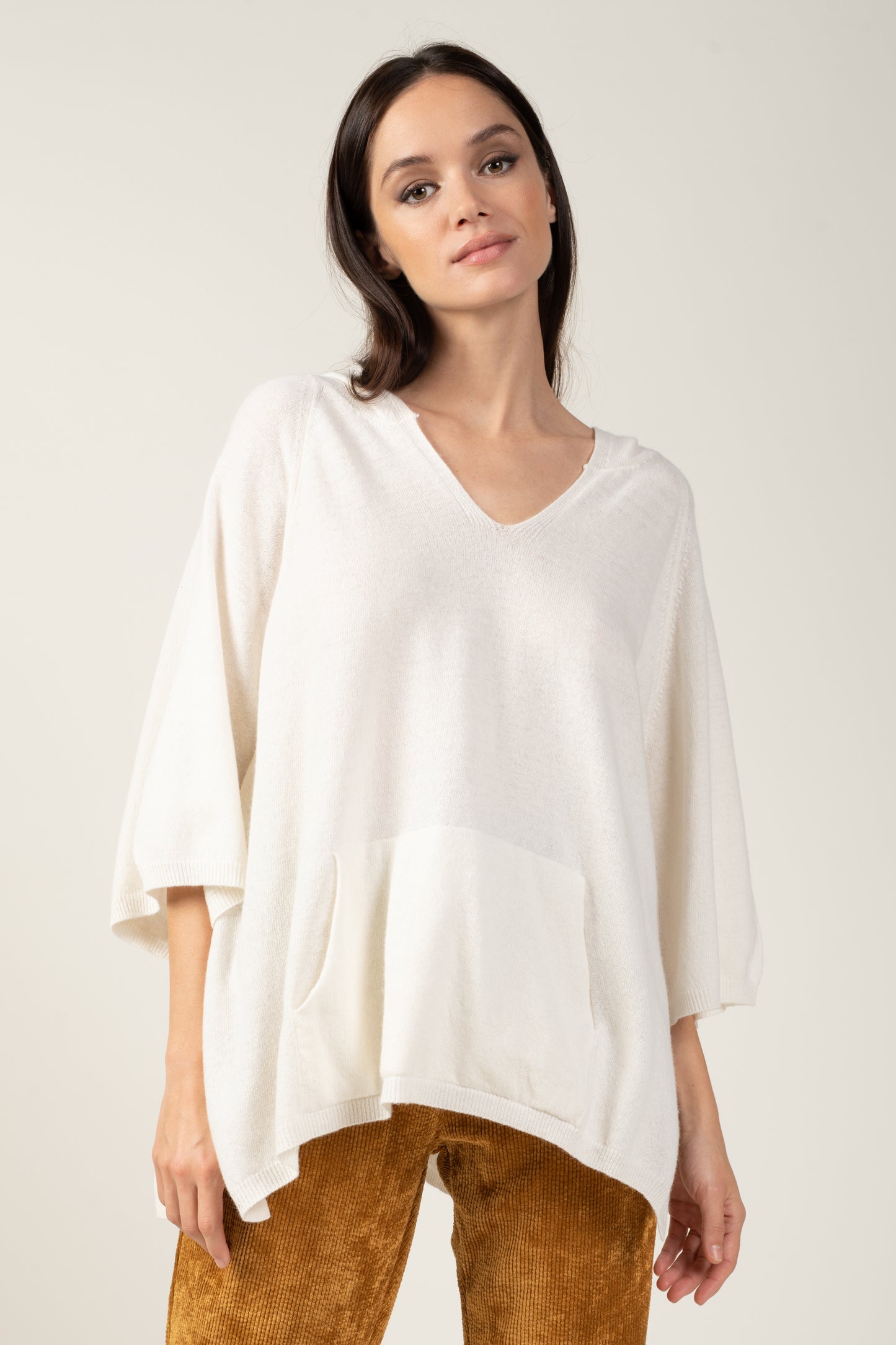 PULL PONCHO CAPUCHE SHARON NATUREL