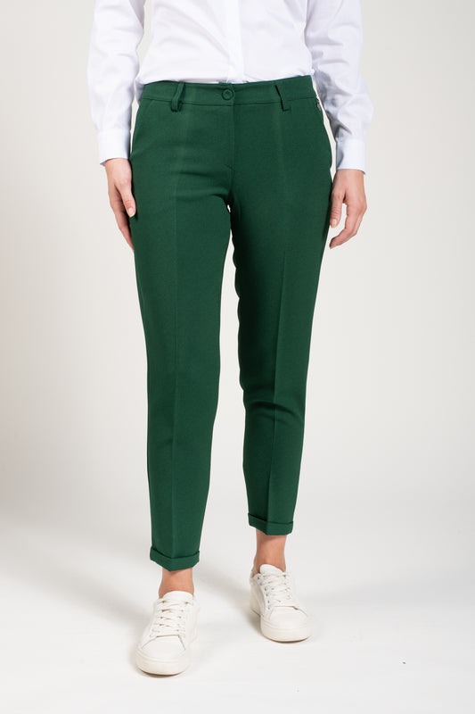 PANTALON 7/8ÈME CIGARETTE AUGUSTIN VERT SAPIN